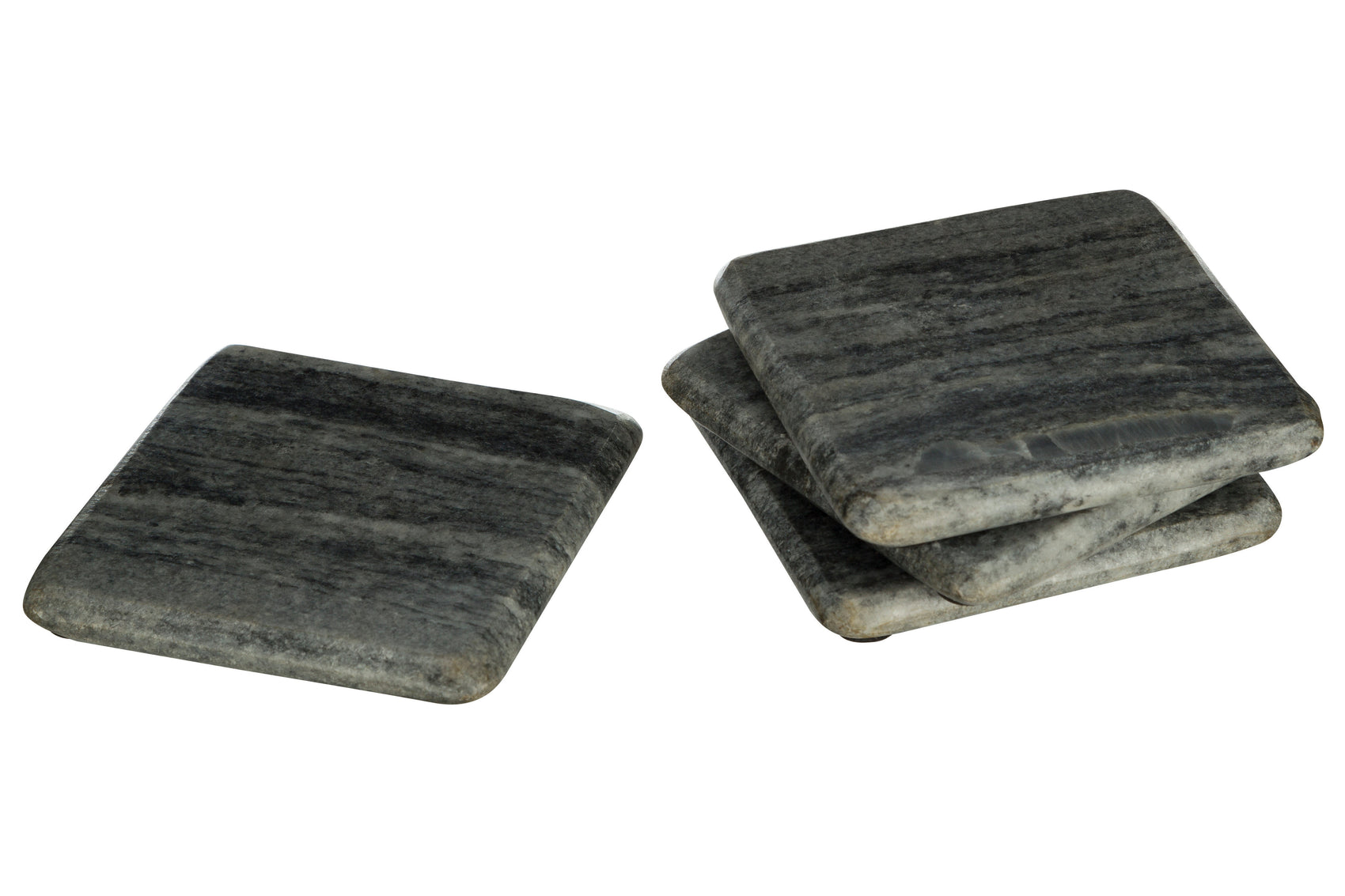 Set of 4 Karter Grey Marble Square Coasters