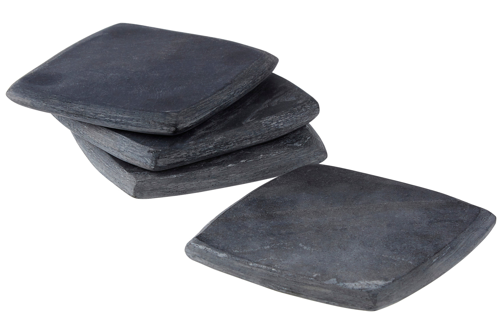 Set of 4 Karter Dark Grey Marble Square Coasters