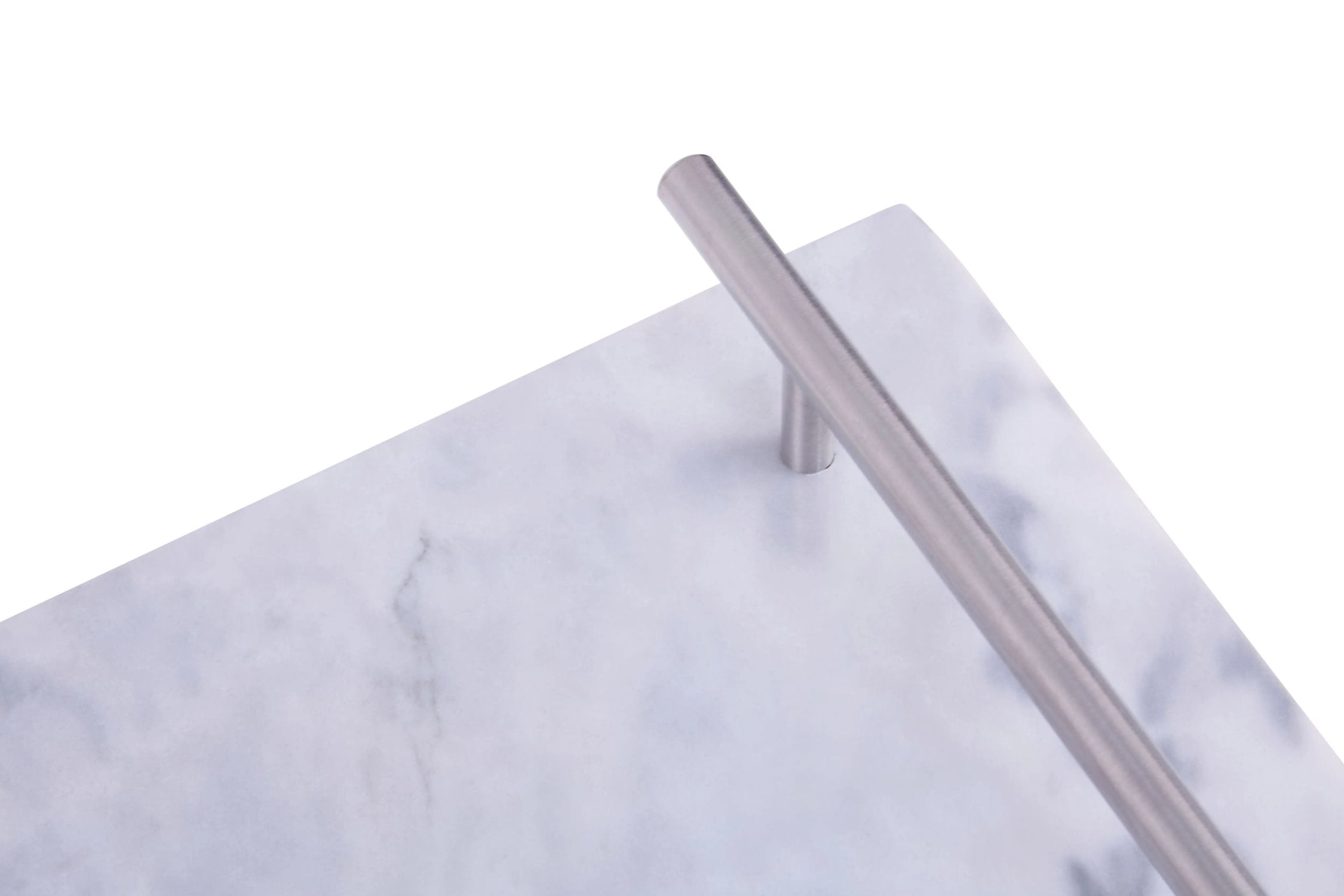 Belluno Grey Marble & Silver Handle Serving Board