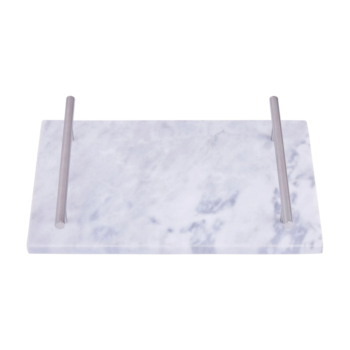 Belluno Grey Marble & Silver Handle Serving Board