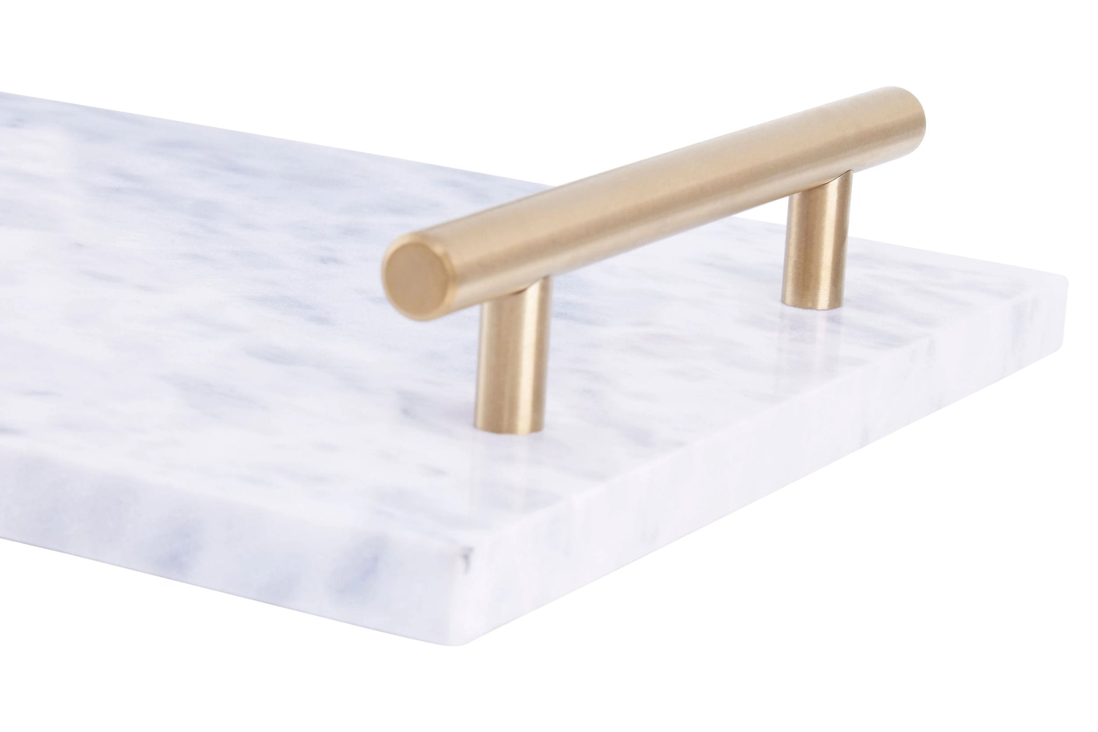 Belluno Grey Marble & Gold Handle Serving Board