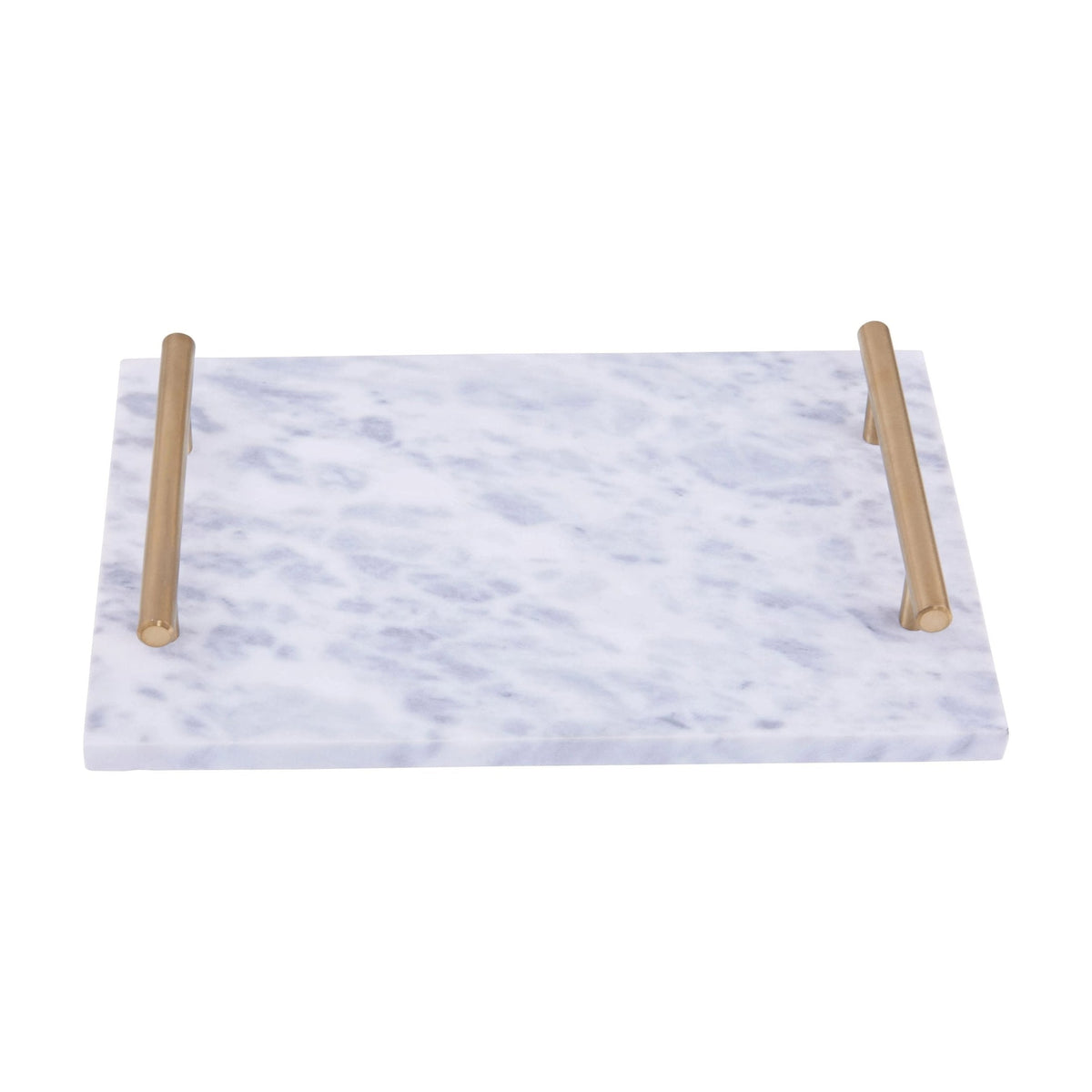 Belluno Grey Marble & Gold Handle Serving Board