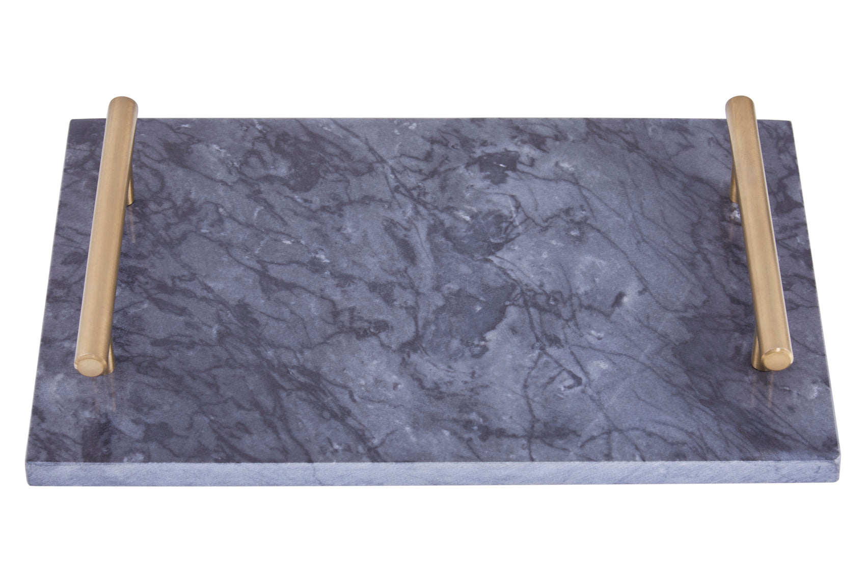 Karter Black Marble Serving Board with Gold Handles