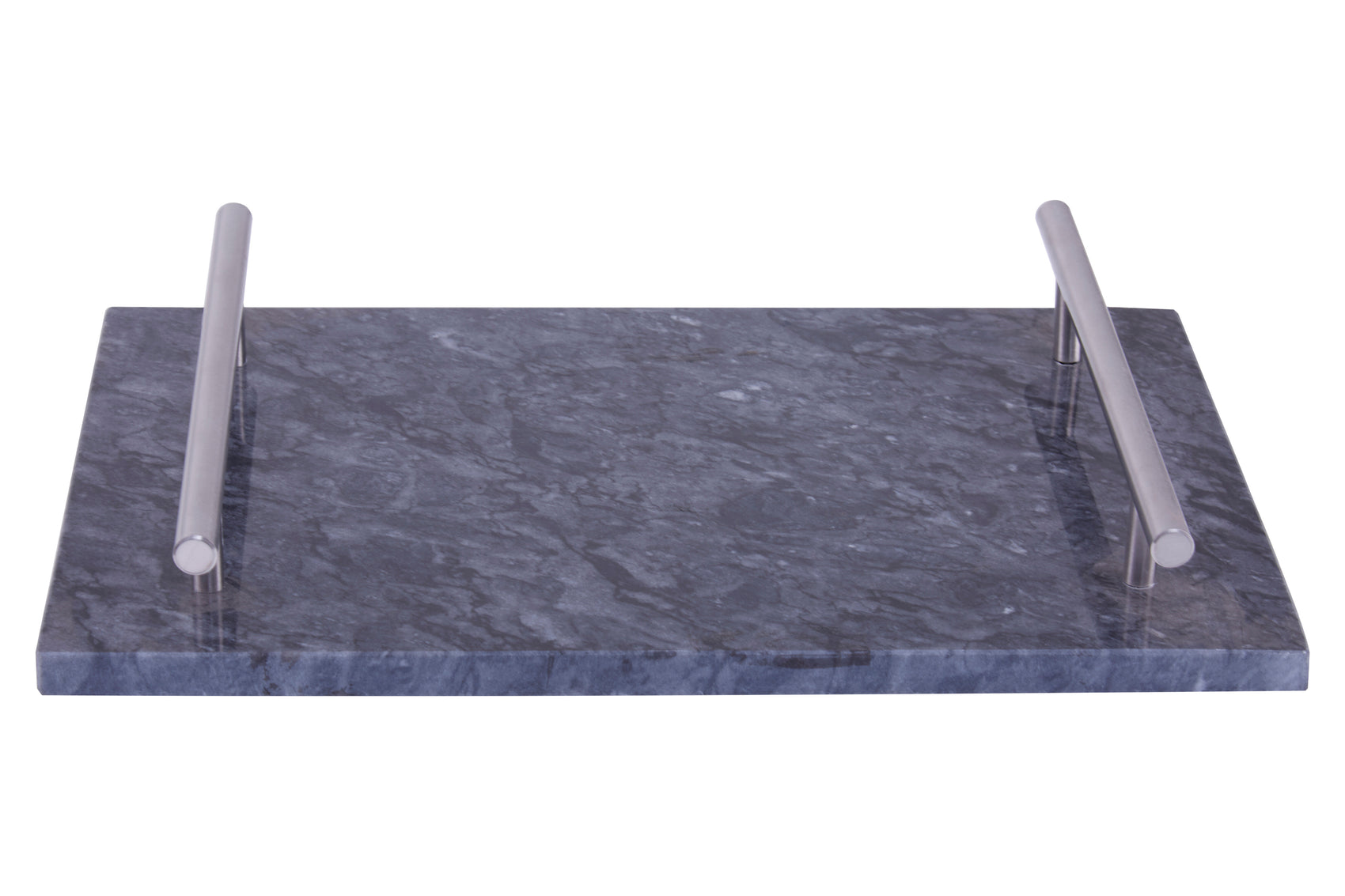 Karter Black Marble Serving Board with Silver Handles