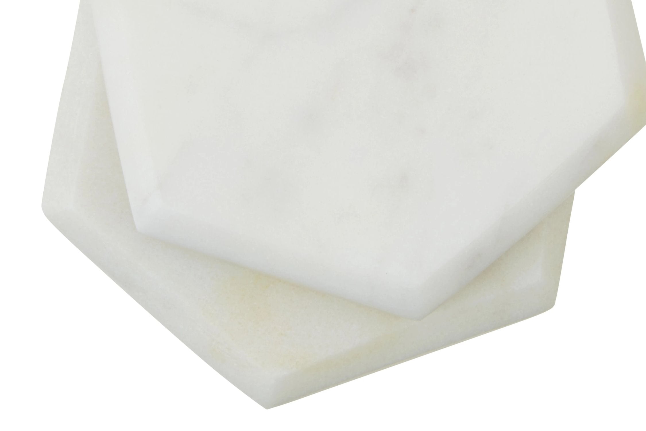 Set of 4 Lucca White Marble Hexagonal Coasters