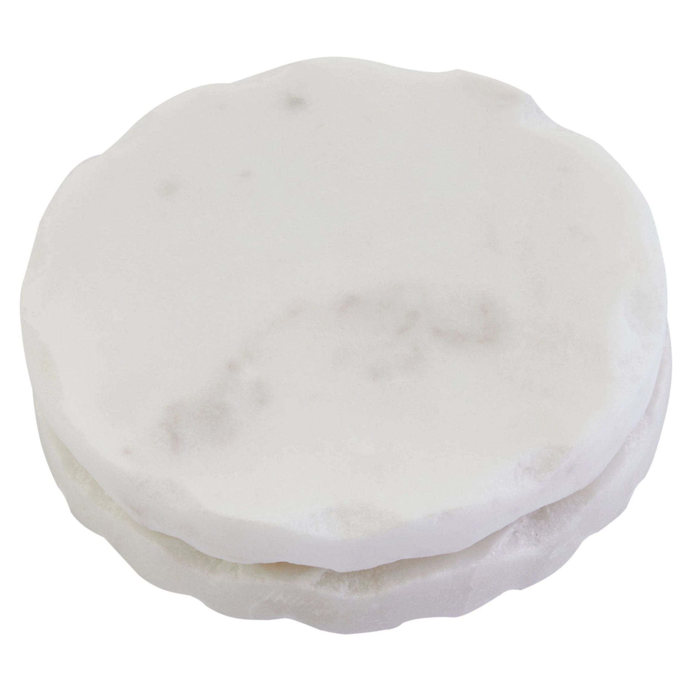 Set of 4 Lucca White Marble Rustic Edge Coasters