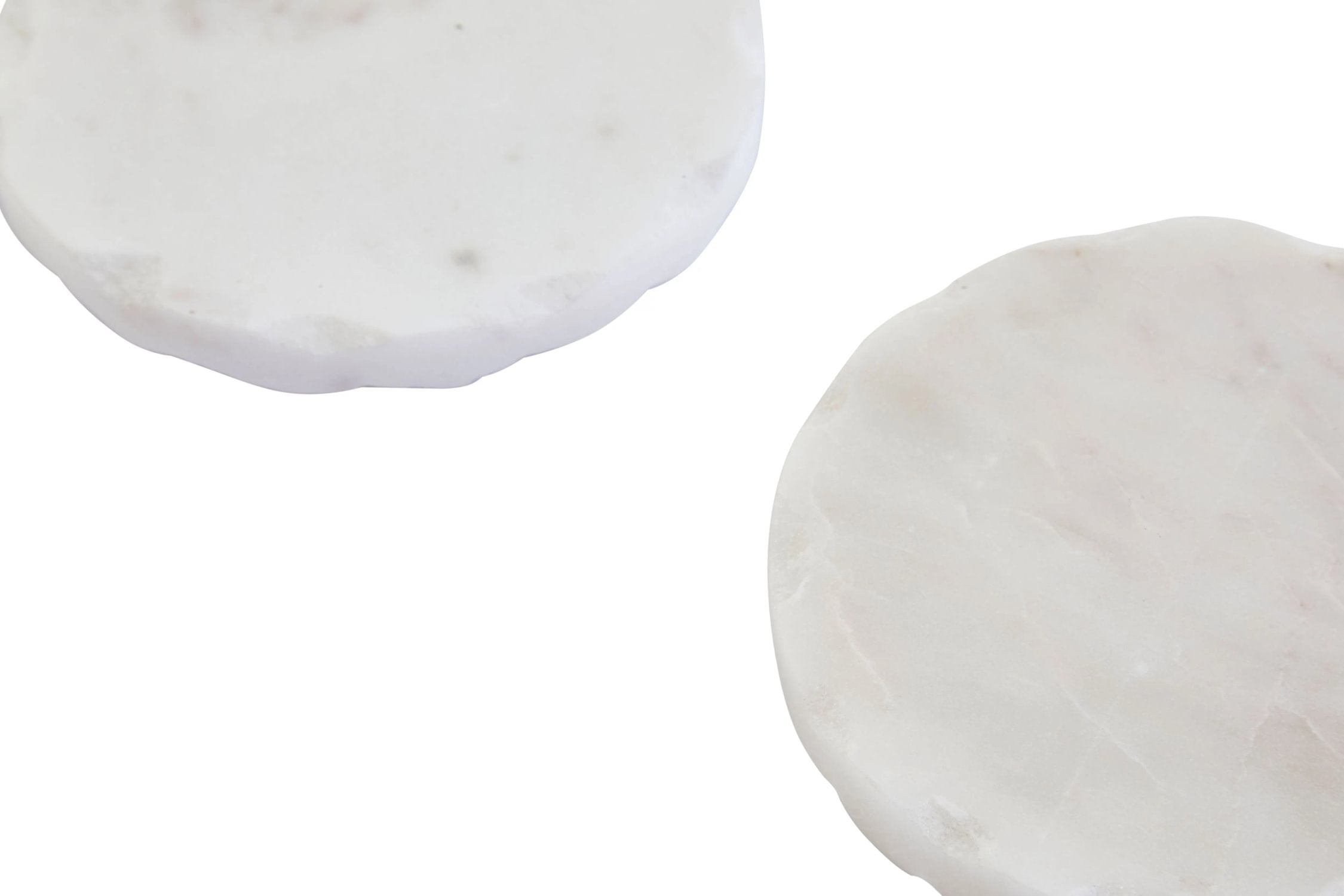 Set of 4 Lucca White Marble Rustic Edge Coasters