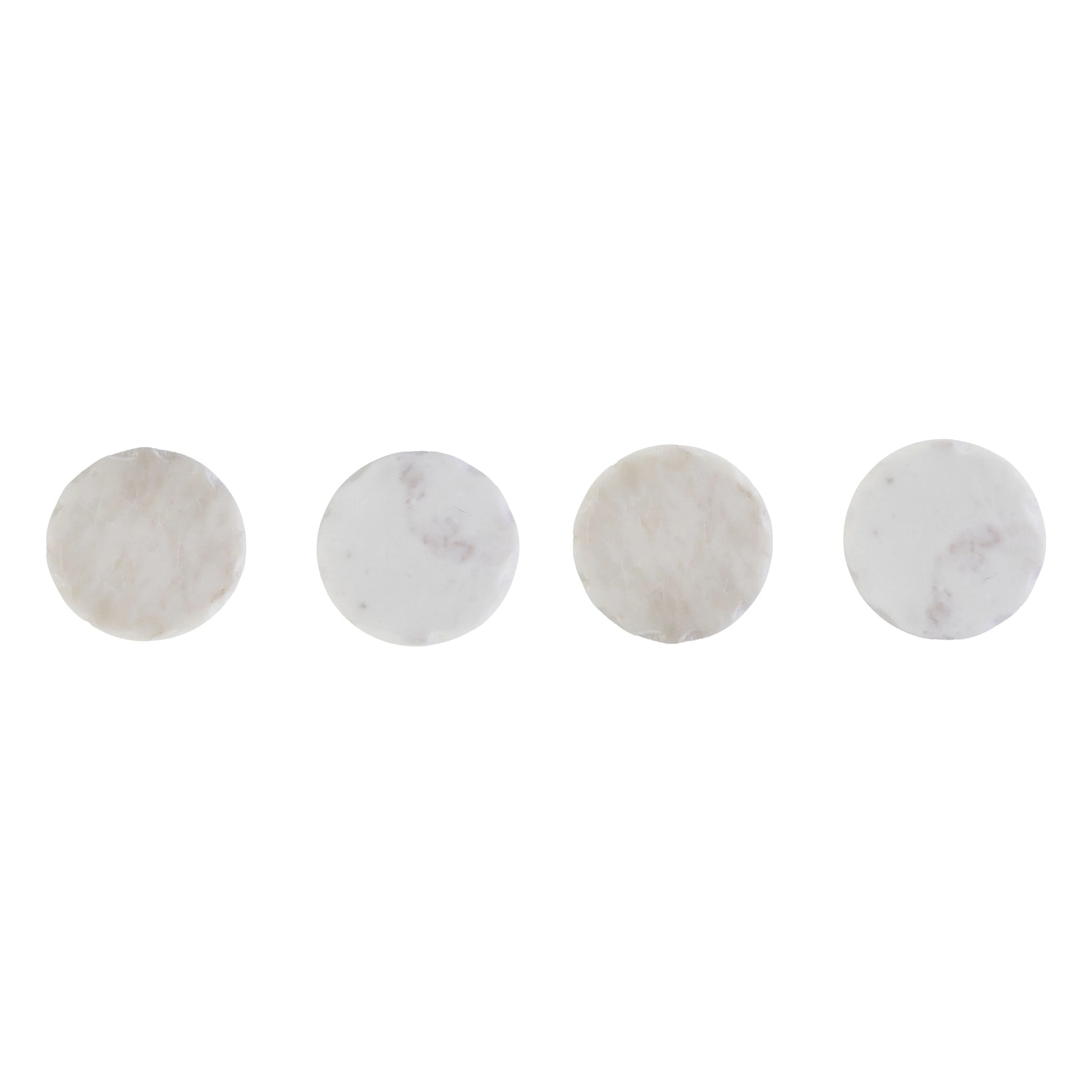 Set of 4 Lucca White Marble Rustic Edge Coasters