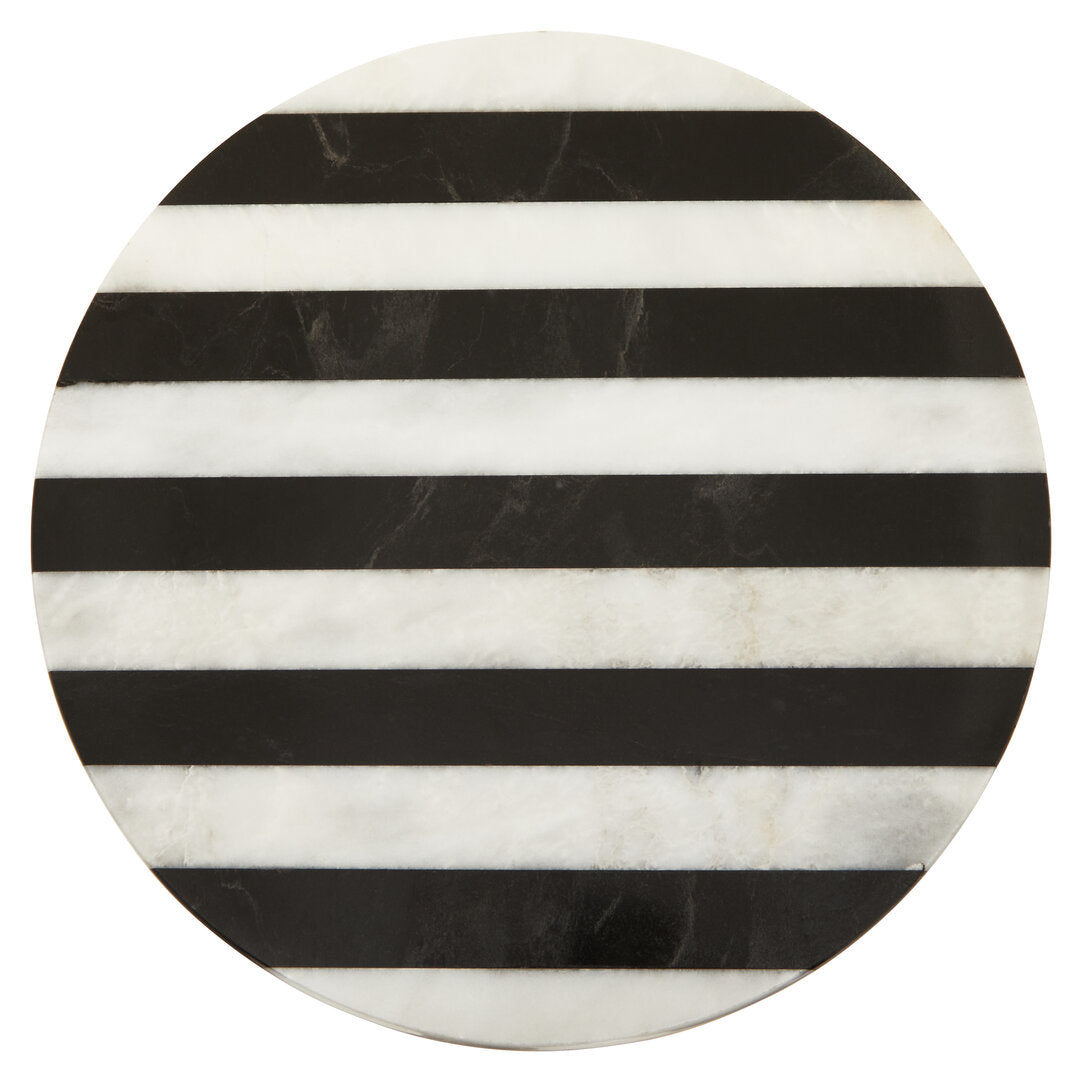 Marie Small Black & White Marble Round Cake Stand