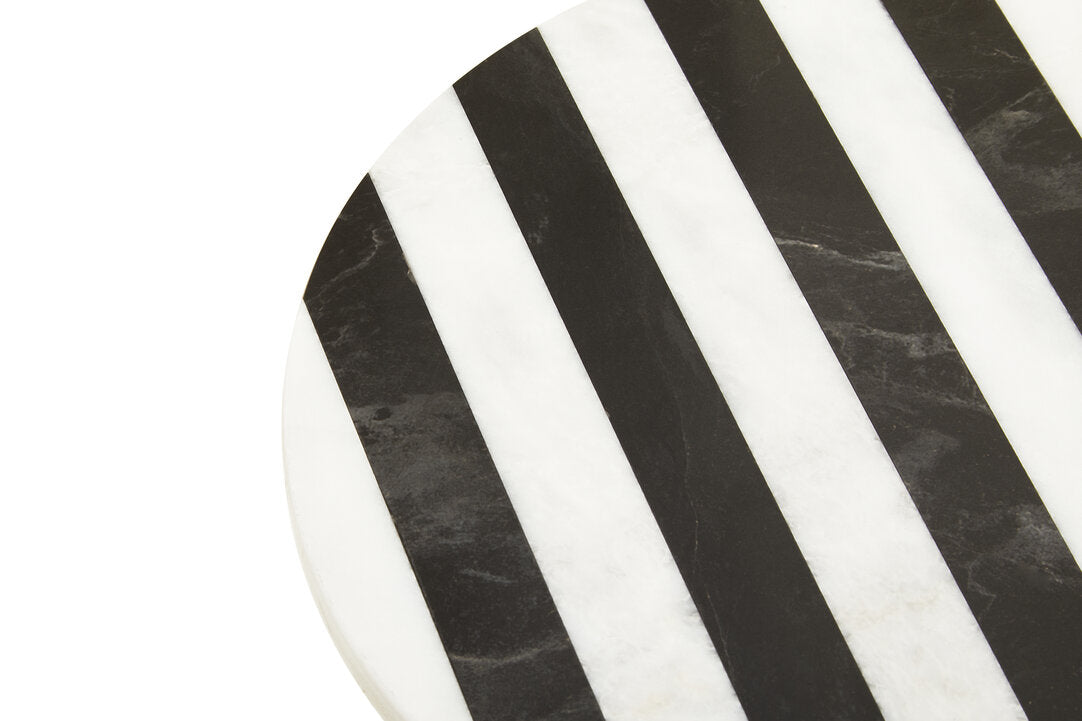 Marie Small Black & White Marble Round Cake Stand