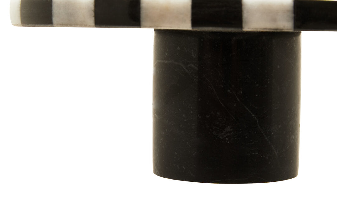Marie Small Black & White Marble Round Cake Stand
