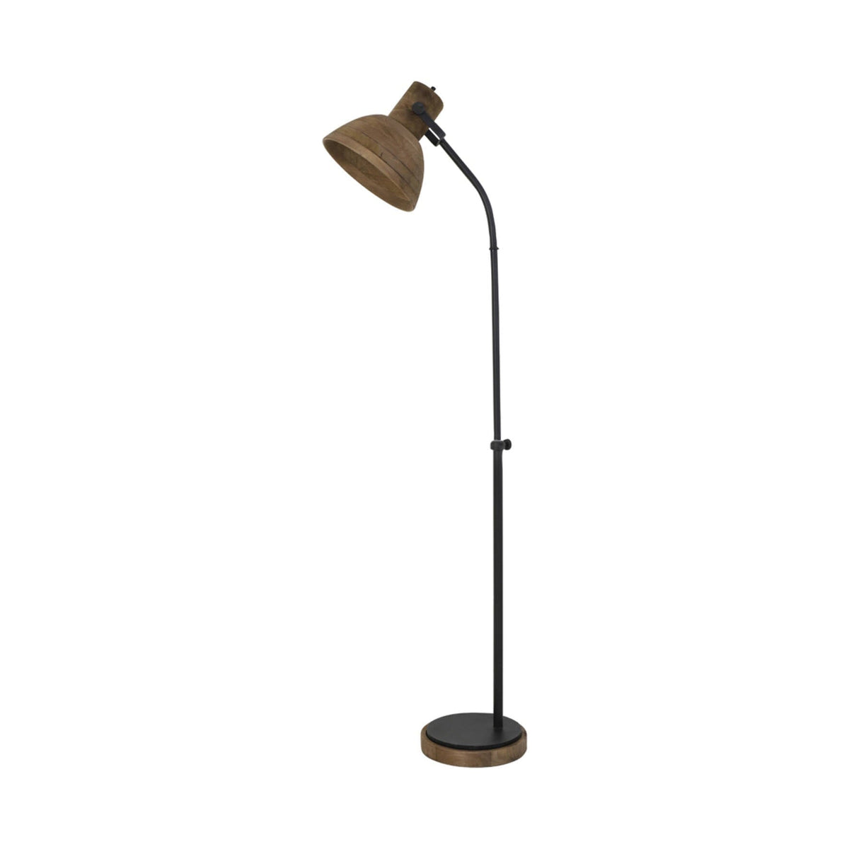 Imbert Brown Wood & Matt Black Floor Lamp