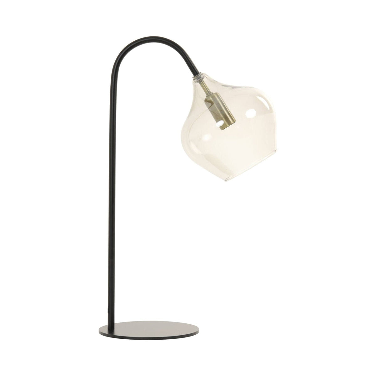 Rakel Matt Black & Smoked Glass Table Lamp
