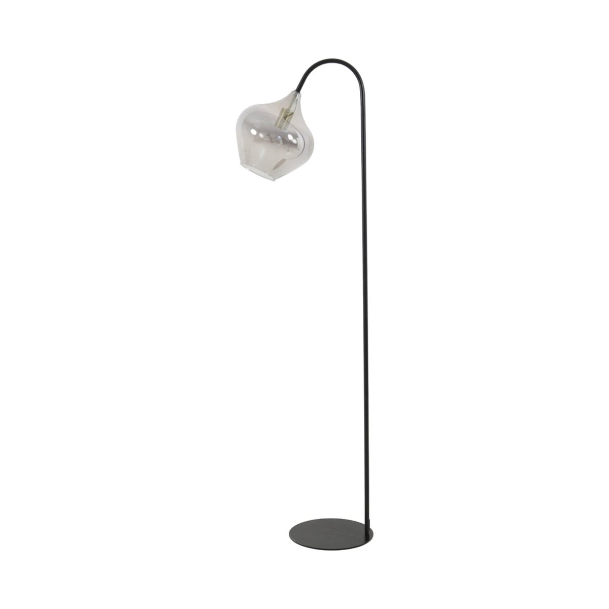 Rakel Matt Black & Smoked Glass Floor Lamp