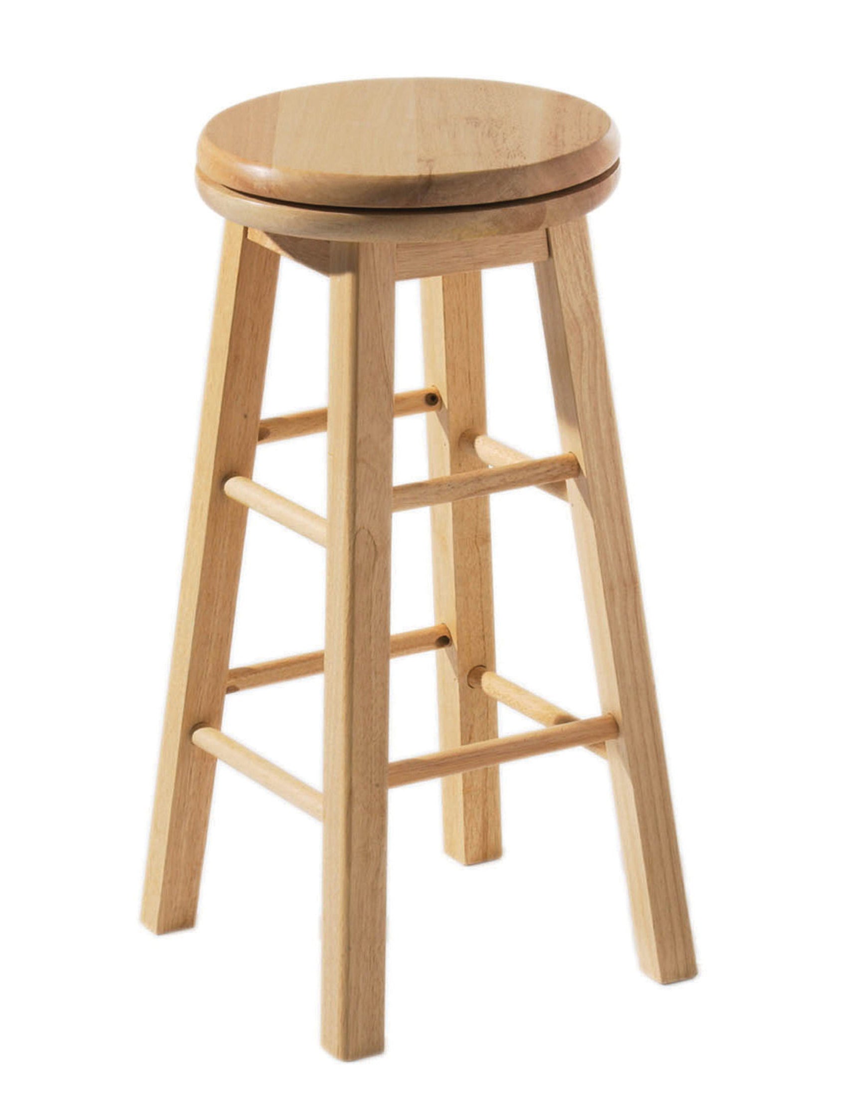Solid Natural Tropical Hevea Wood Bar Stool