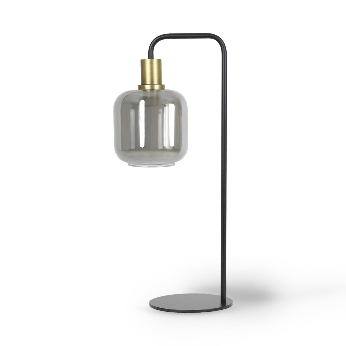 Lekar Antique Bronze & Smoked Glass Table Lamp