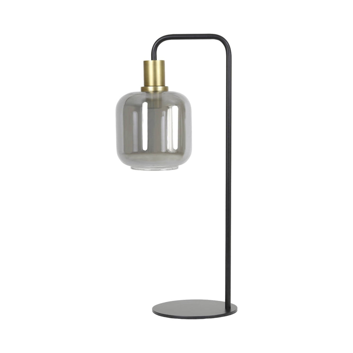 Lekar Antique Bronze & Smoked Glass Table Lamp