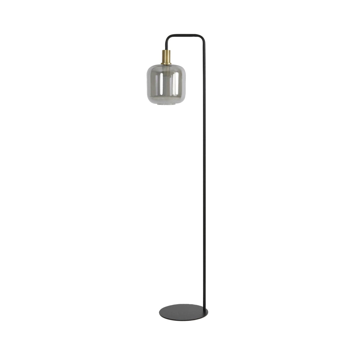 Lekar Antique Bronze & Smoked Glass Floor Lamp