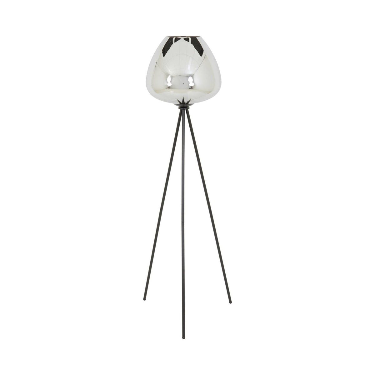 Mayson Smoked Glass & Matt Black Tripod Floor Lamp