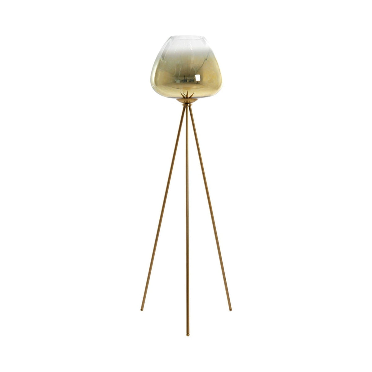 Mayson Gold & Clear Glass Tripod Floor Lamp