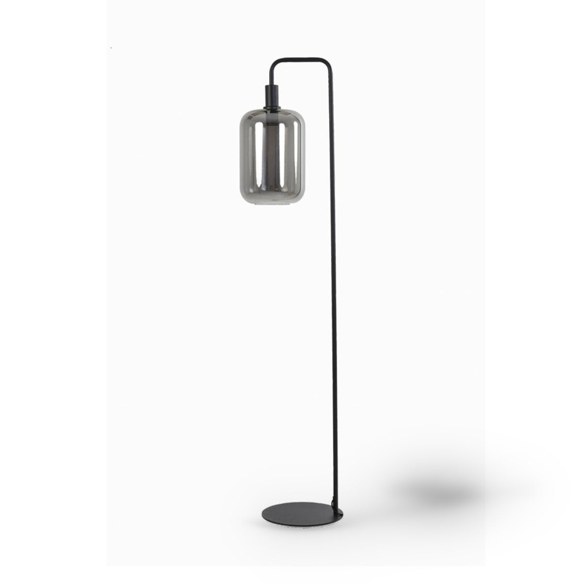 Lekar Black & Smoked Glass Floor Lamp