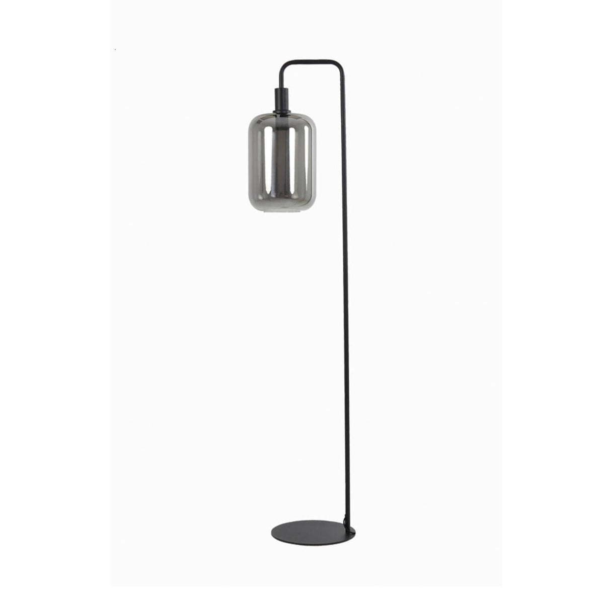 Lekar Black & Smoked Glass Floor Lamp