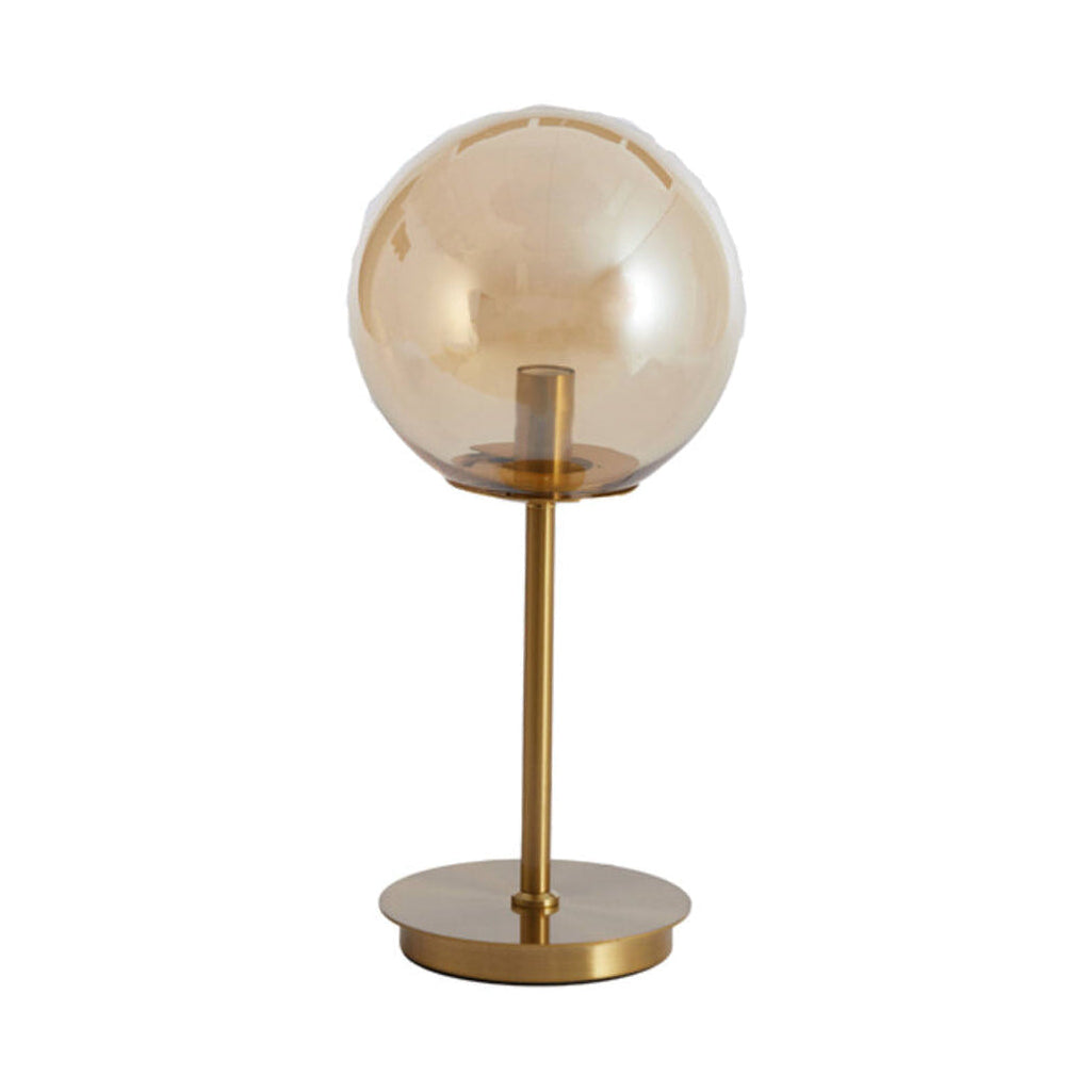 Medina Amber Glass & Gold Table Lamp