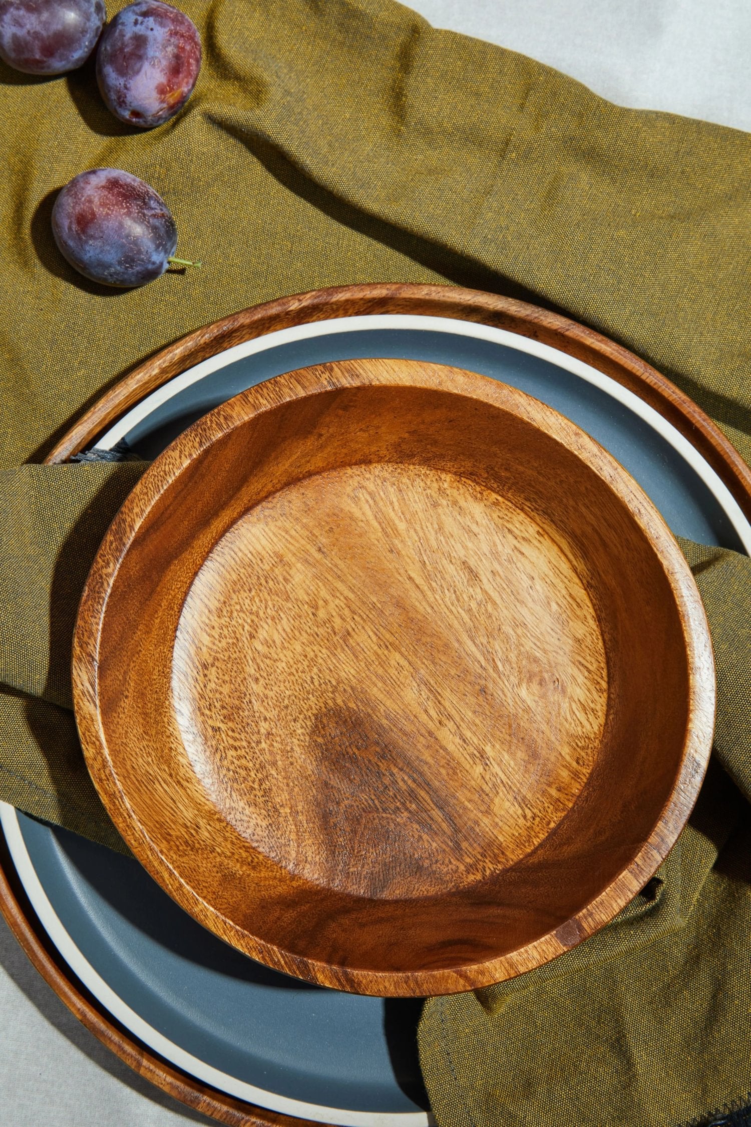 Arden Large Acacia Wood Round Bowl