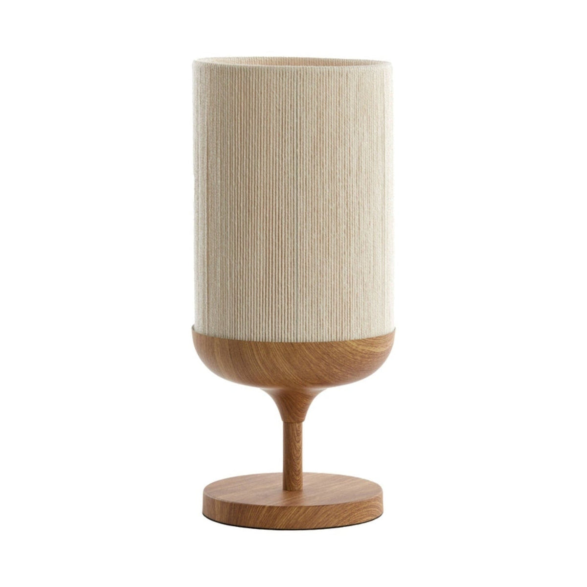 Dania Natural Wood Effect & Cream Rope Table Lamp