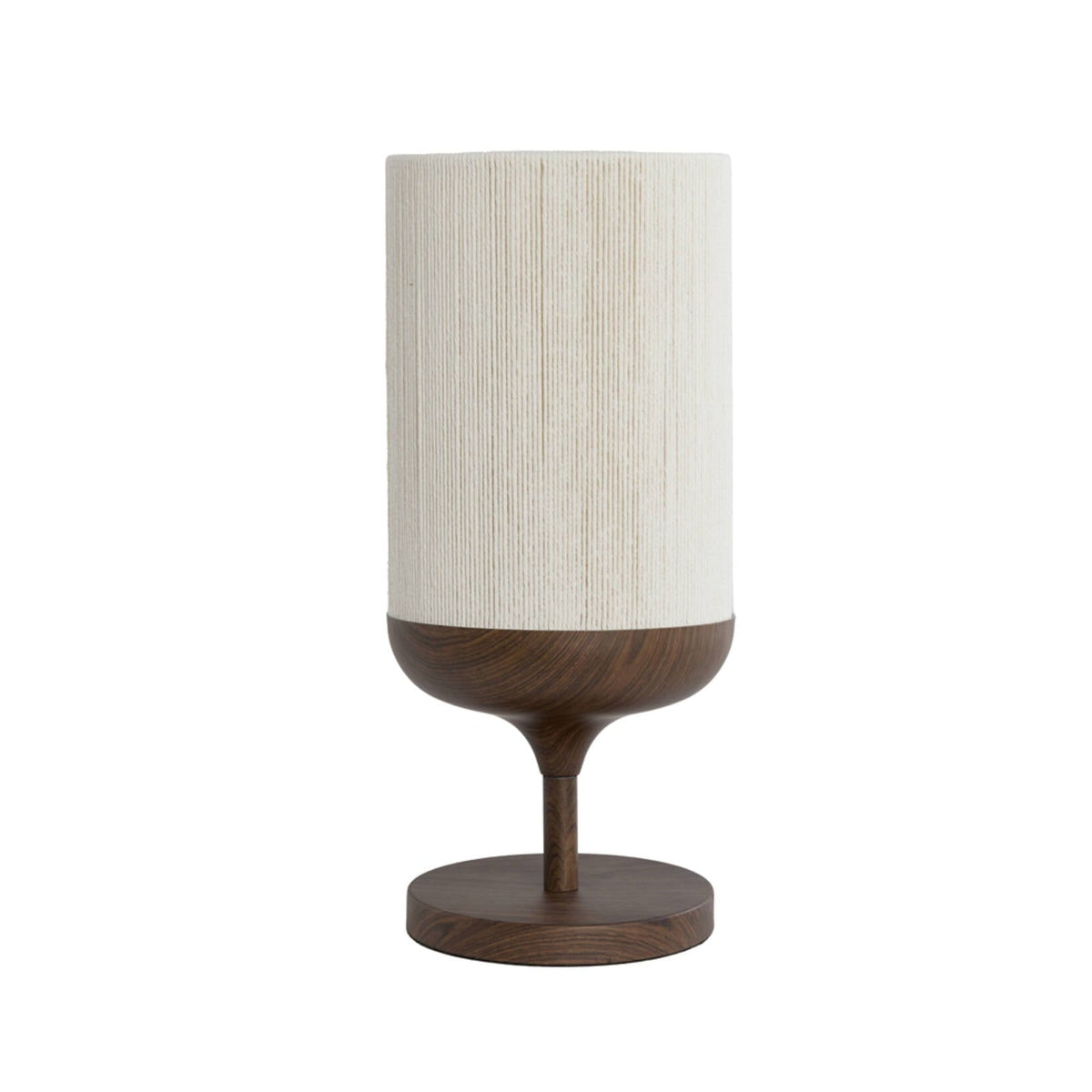 Dania Dark Brown Wood Effect & Cream Rope Table Lamp