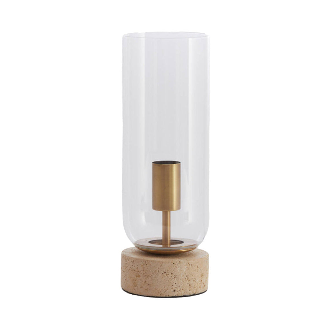 Rylano Clear Glass & Sand/Antique Bronze Table Lamp 35cm