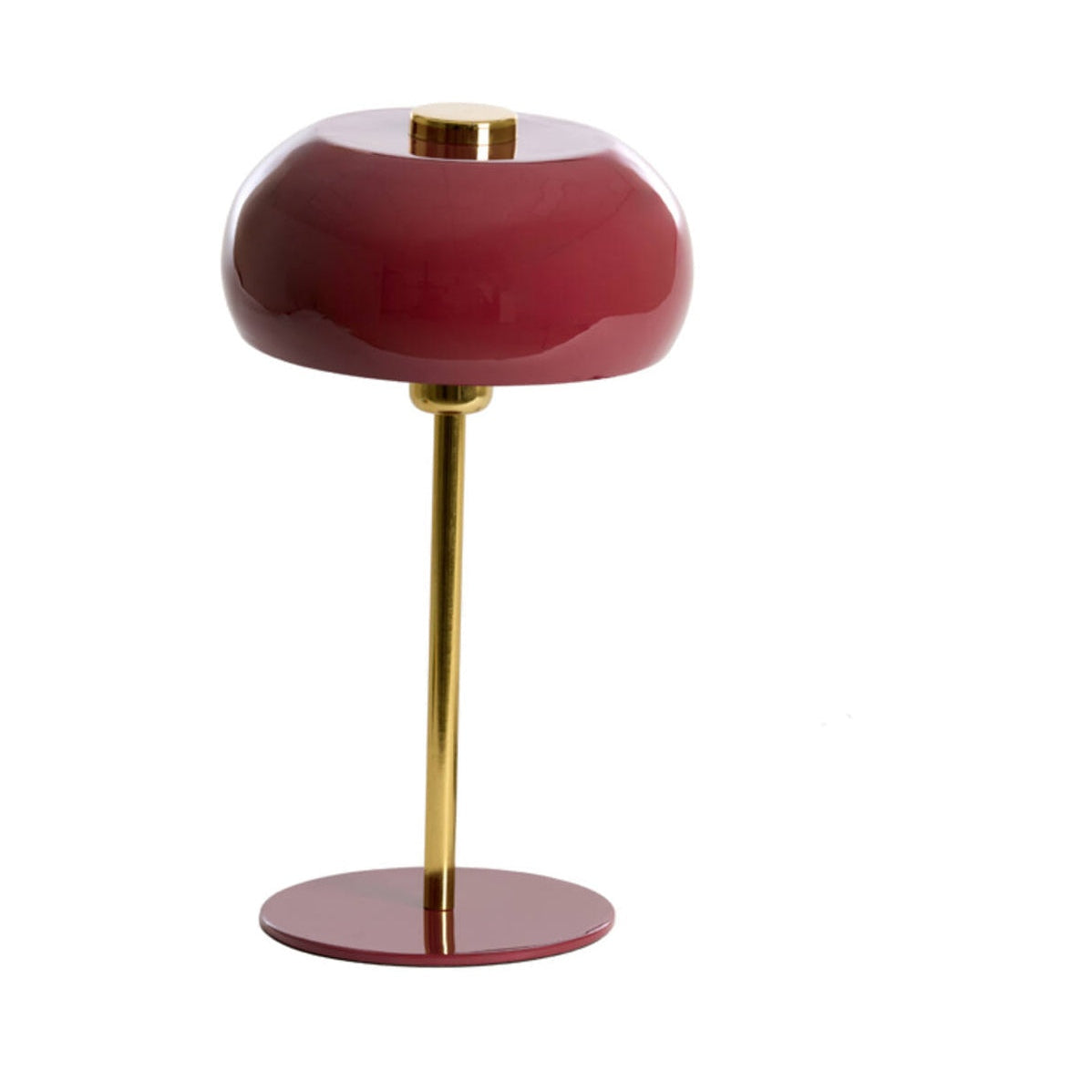 Surin Gloss Burgundy & Gold Metal Dome Table Lamp