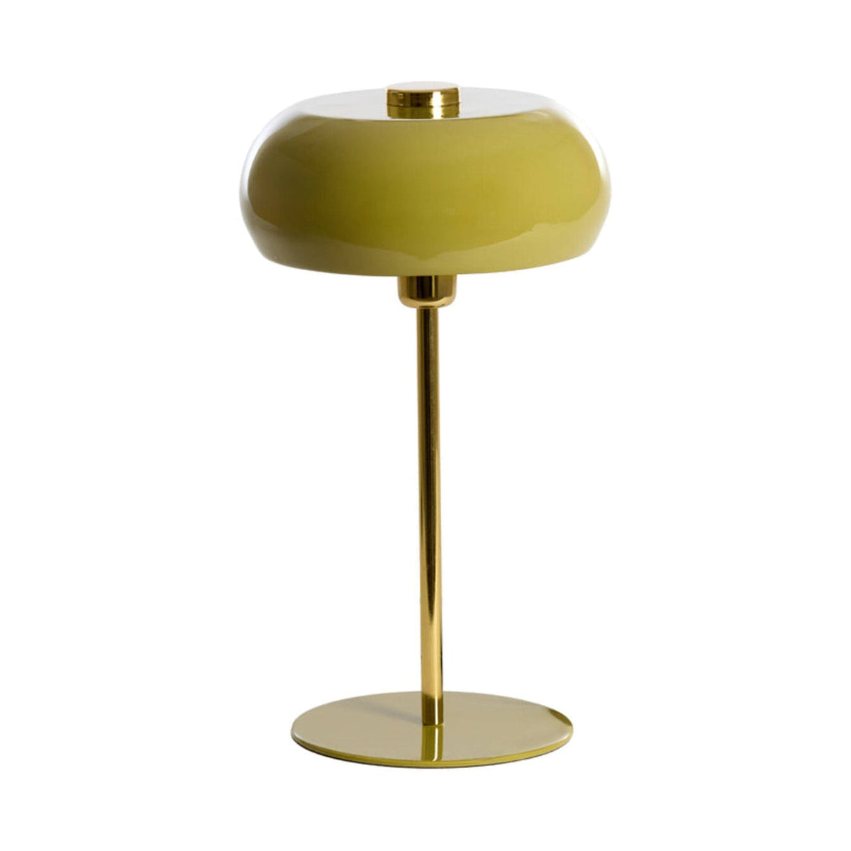 Surin Gloss Olive Green & Gold Metal Dome Table Lamp