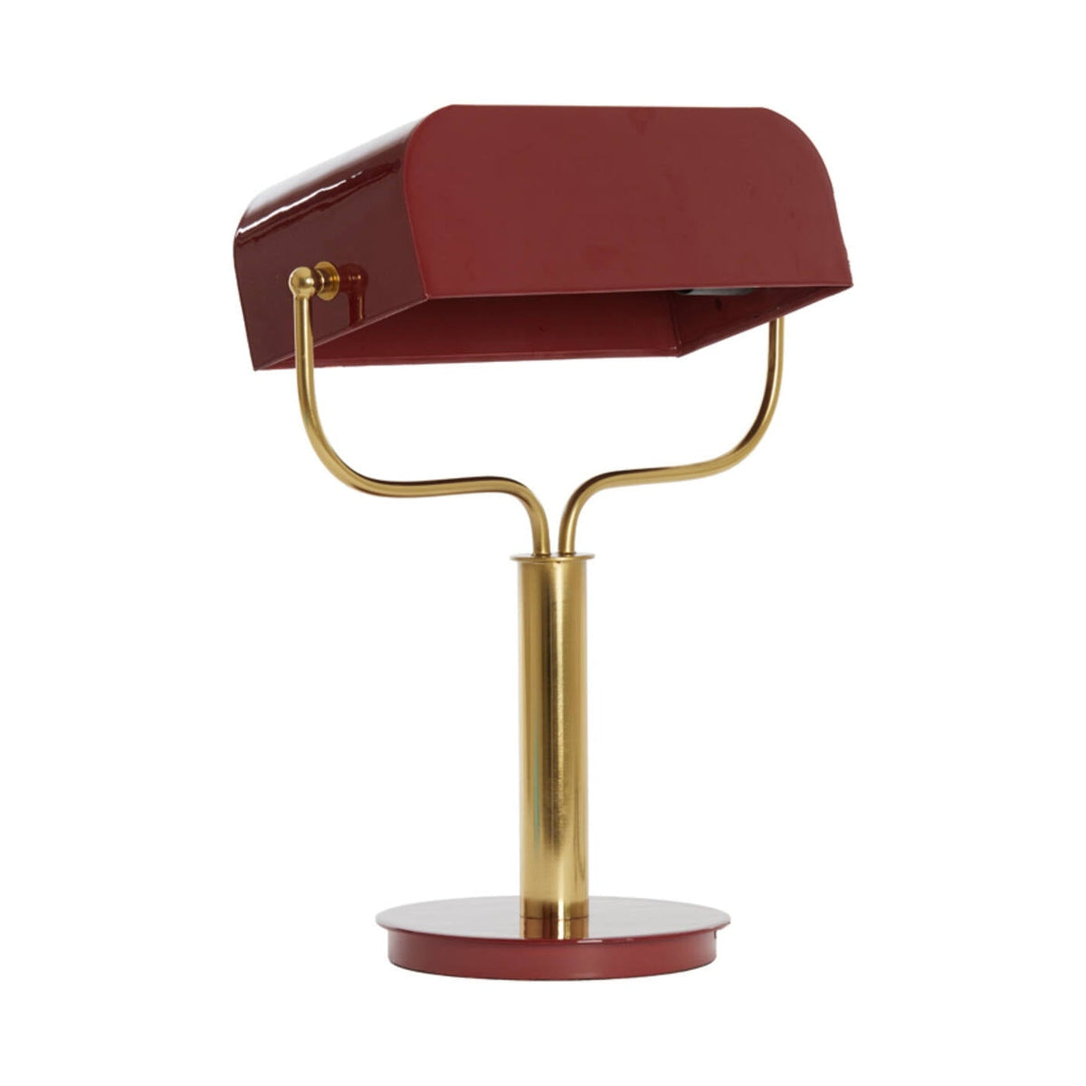 Ayer Gloss Burgundy & Gold Metal Table Lamp