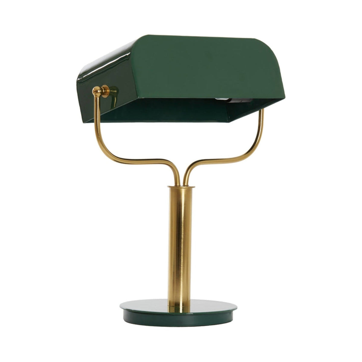 Ayer Gloss Dark Green & Gold Metal Table Lamp
