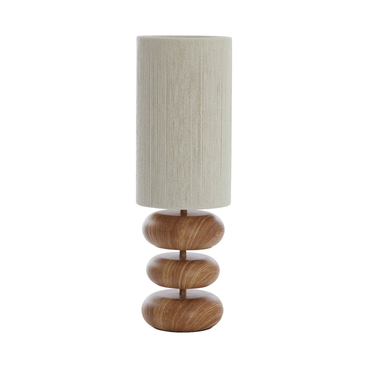 Danialo Natural Wood Effect & Cream Rope Table Lamp 67.5cm