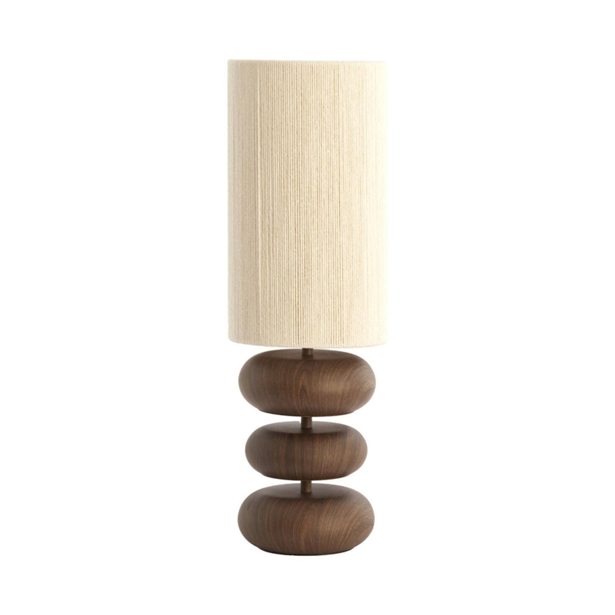 Danialo Dark Brown Wood Effect & Cream Rope Table Lamp 67.5cm