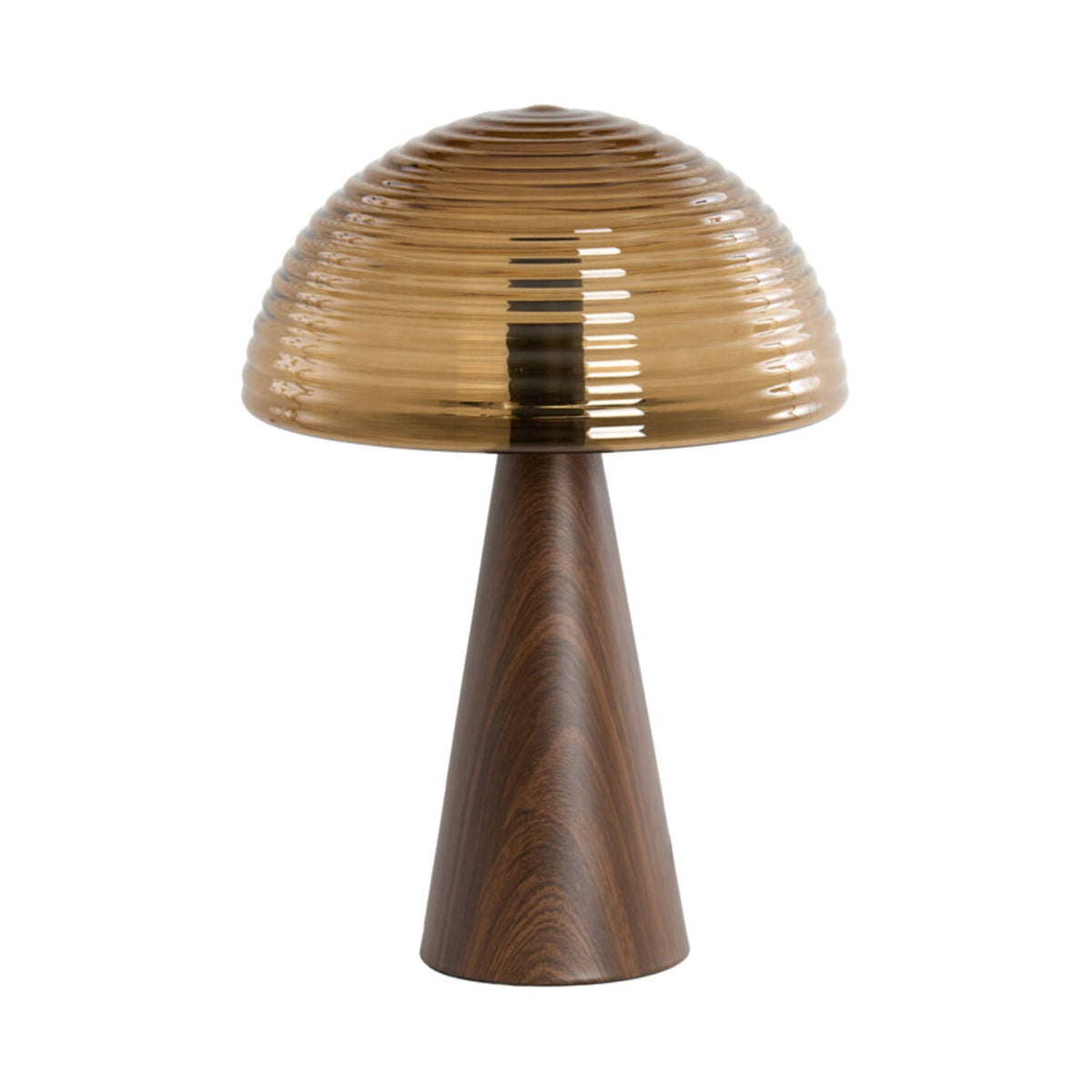 Mueda Brown Glass & Wood Effect Table Lamp