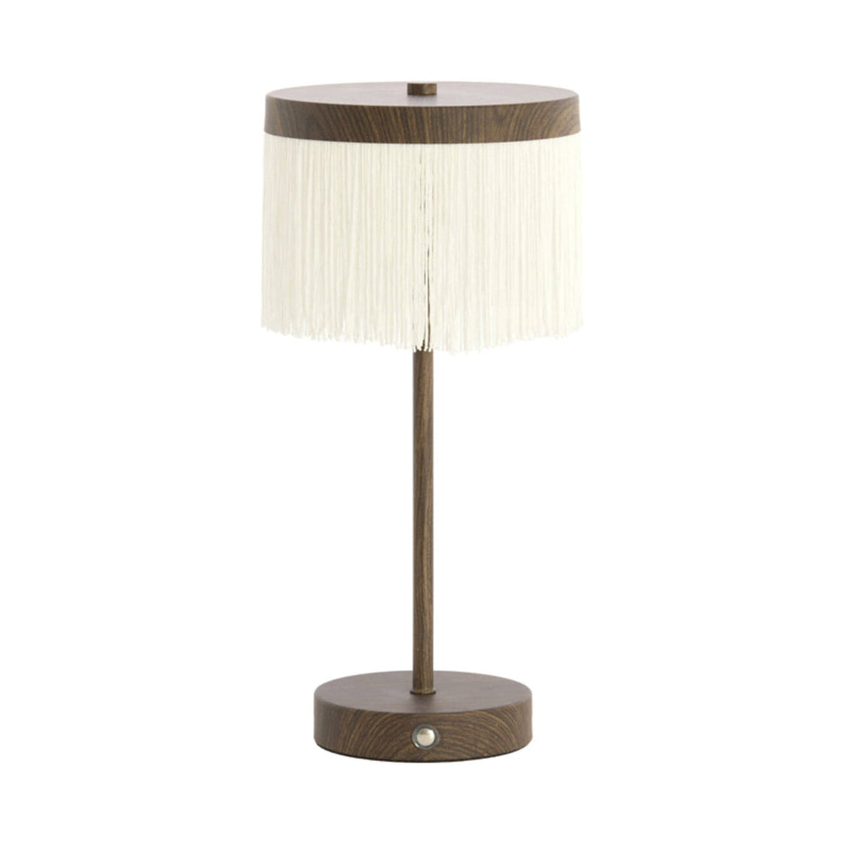 Diny Dark Brown Wood Effect & Cream LED Table Lamp