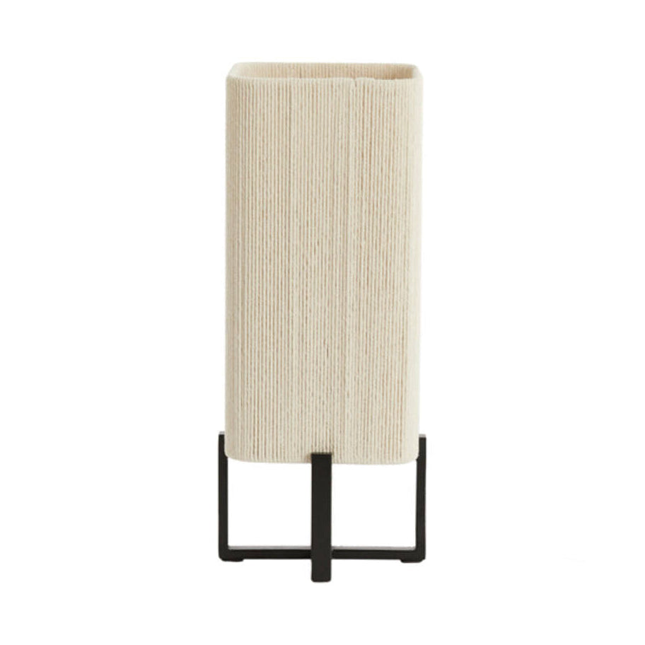 Wyn Matt Black & Cream Rope Table Lamp 39cm
