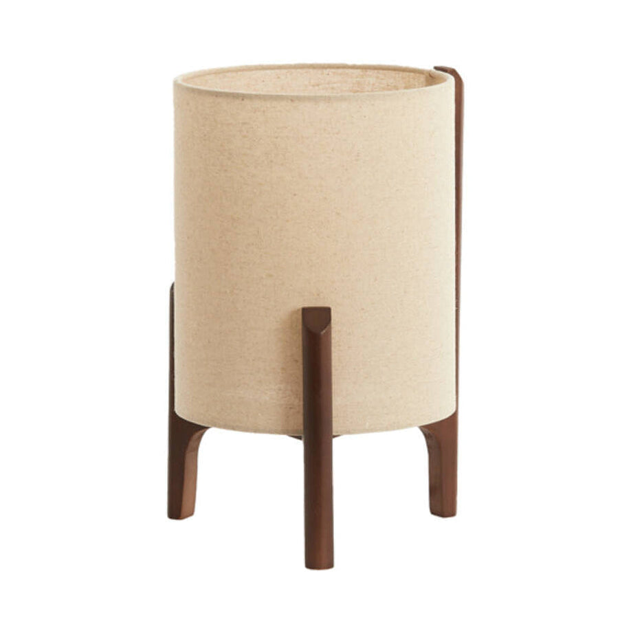 Litto Dark Brown & Natural Linen Table Lamp 33cm