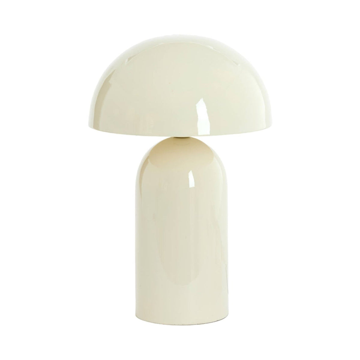 Tolima Gloss Cream Metal Mushroom Table Lamp 48cm