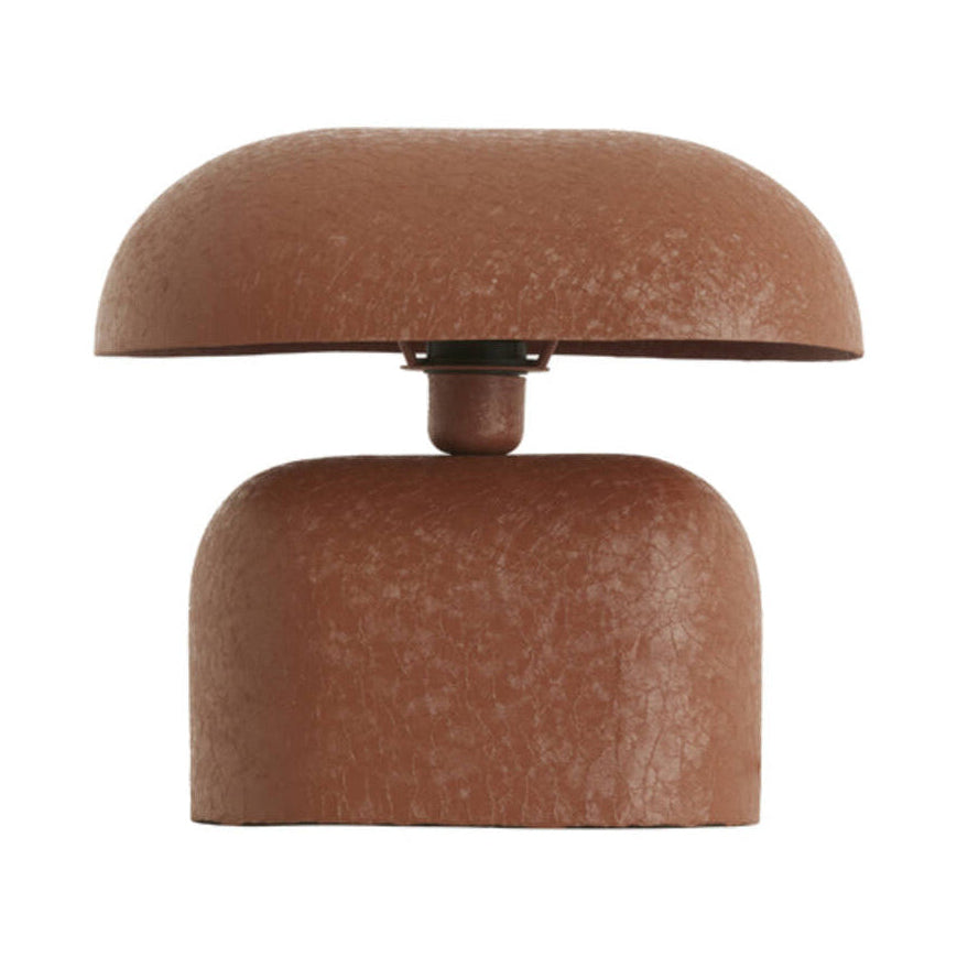 Todd Matt Dark Orange Metal Mushroom Table Lamp