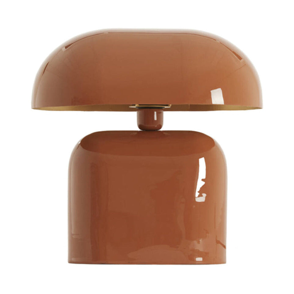 Todd Gloss Dark Orange Metal Mushroom Table Lamp
