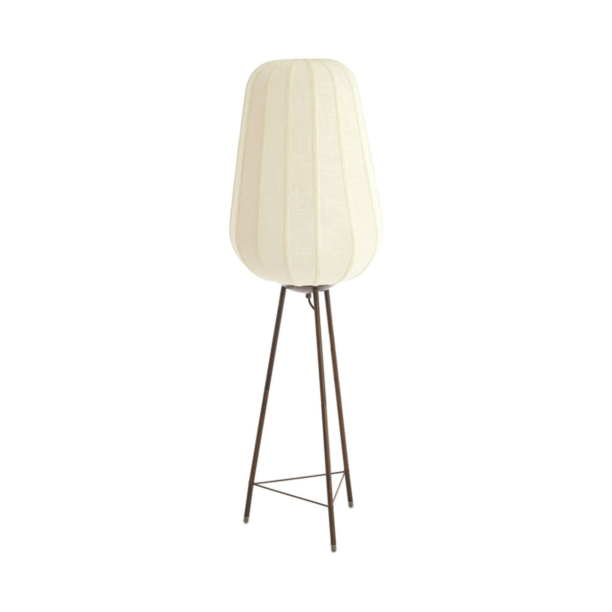 Bibury Dark Brown Wood Effect & White Floor Lamp
