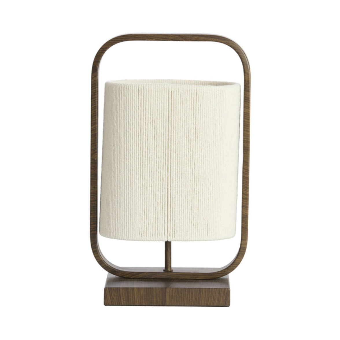 Lecce Dark Brown Wood Effect & Cream Rope Table Lamp
