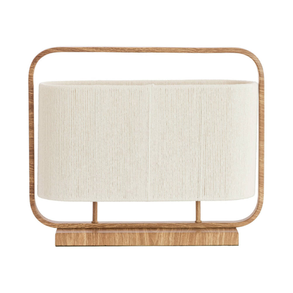 Lecce Natural Wood Effect & Cream Rope 2 Light Table Lamp