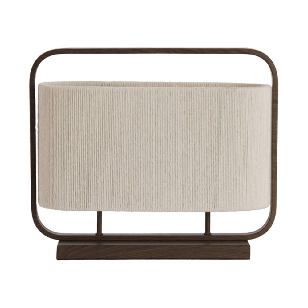 Lecce Dark Brown Wood Effect & Cream Rope 2 Light Table Lamp