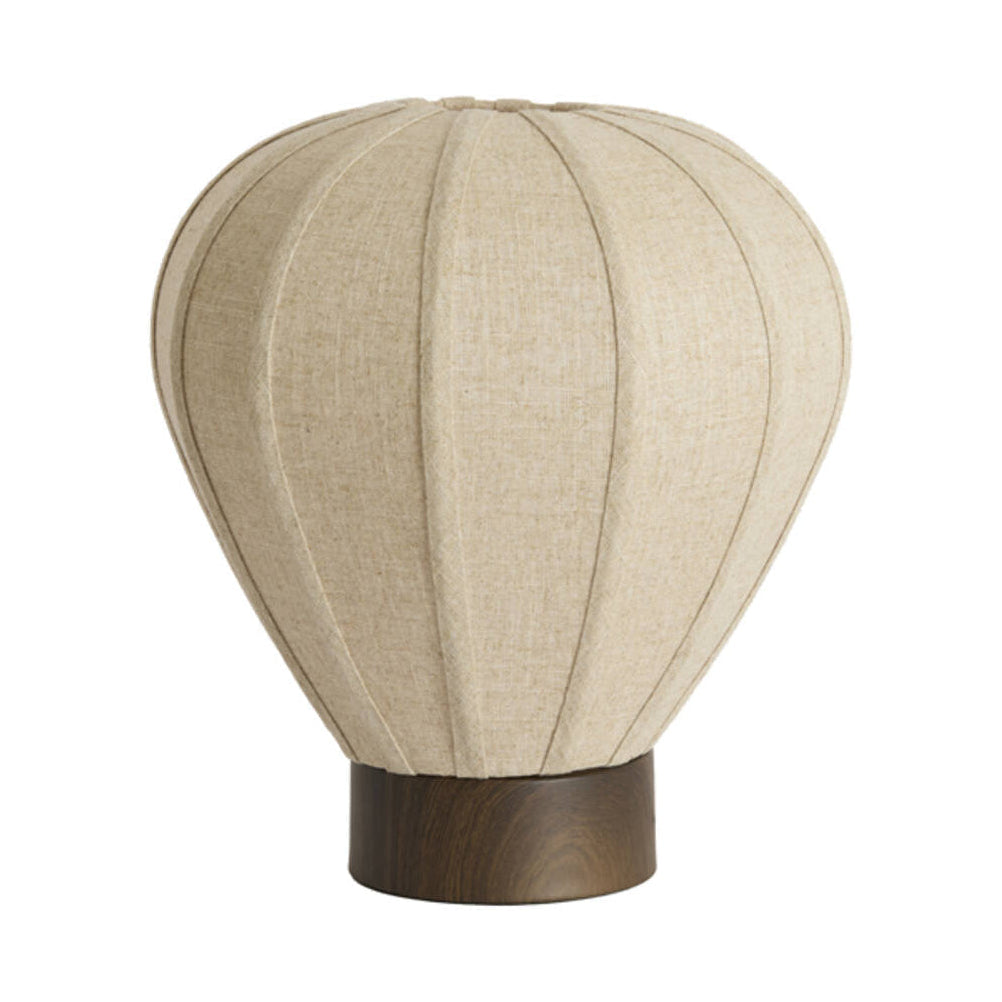 Kyzo Dark Brown Wood Effect & Natural Linen Table Lamp 36cm