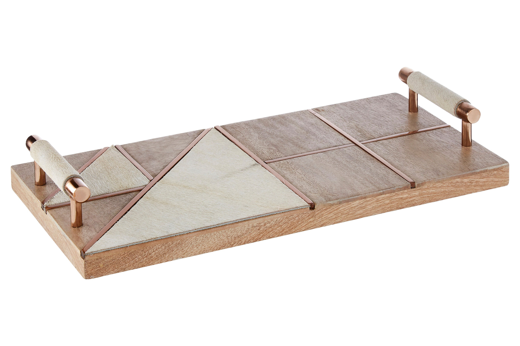 Monzoro Cowhide & Natural Mango Wood Tray